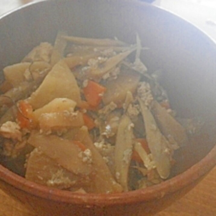 根菜と豆腐の炒め物